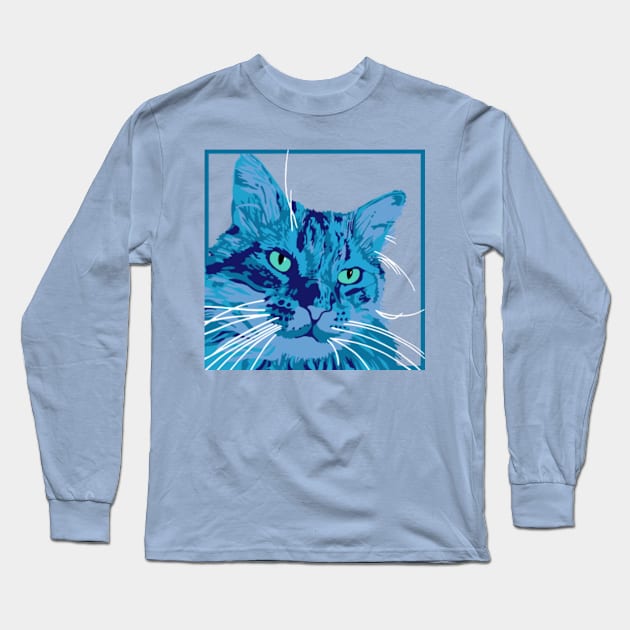 Onion the Blue Cat Long Sleeve T-Shirt by MobsProject